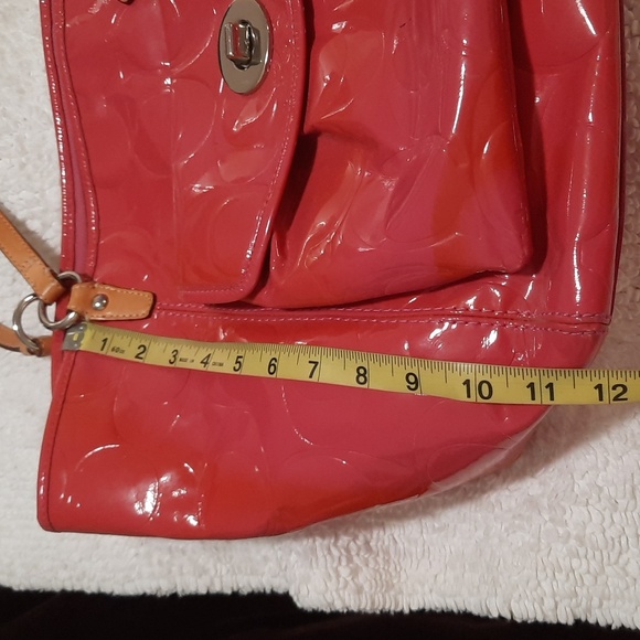 Coach Glossy Pink Tote Bag with Tan Straps - Picture 11 of 11